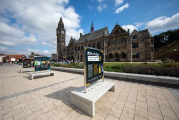 Sit back and enjoy the view: new outdoor gallery on Rochdale Town Hall Square