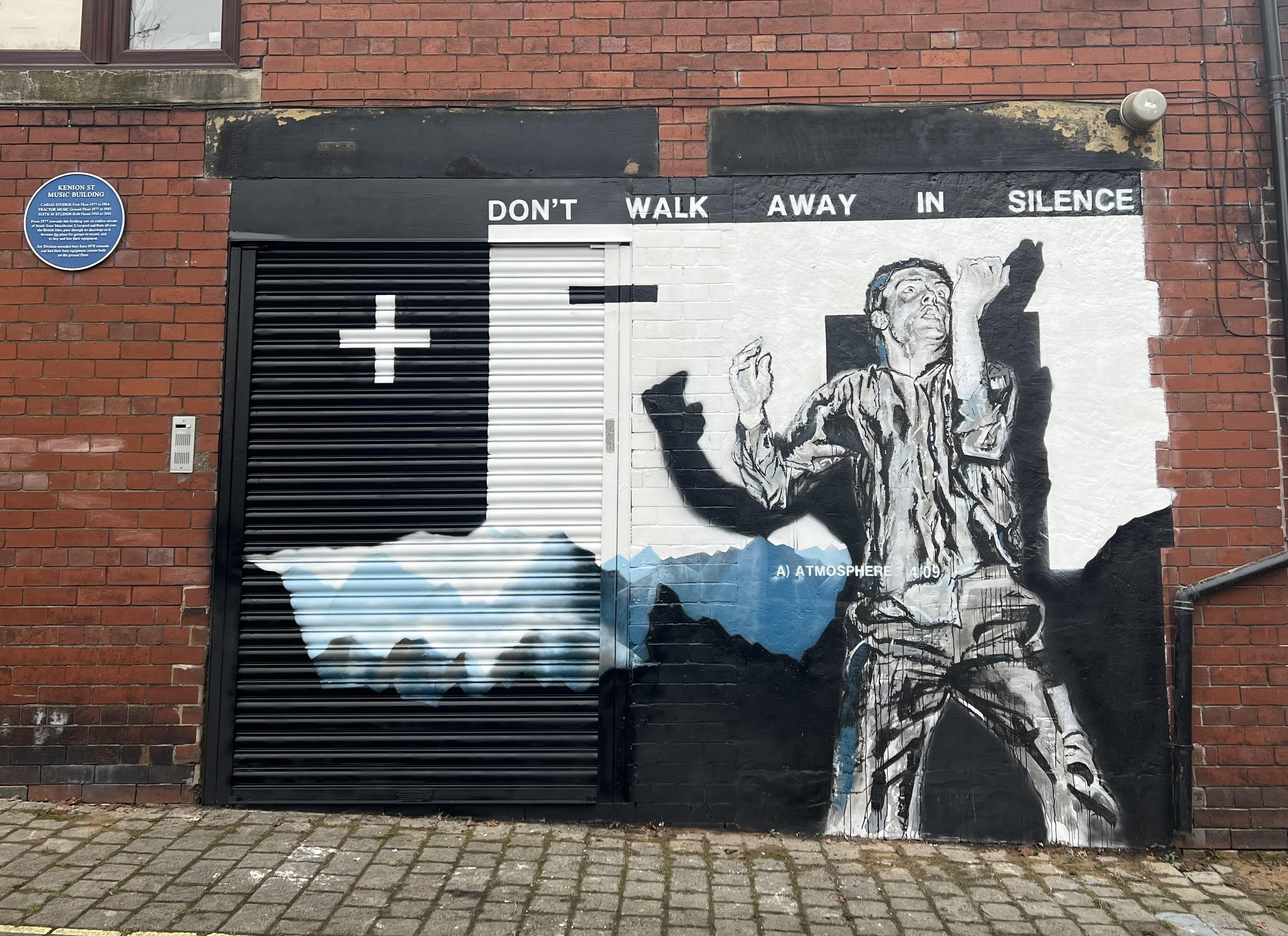 Image: A Striking Tribute to Ian Curtis: New Mural Unveiled at Voltalab Sound Studios, Rochdale